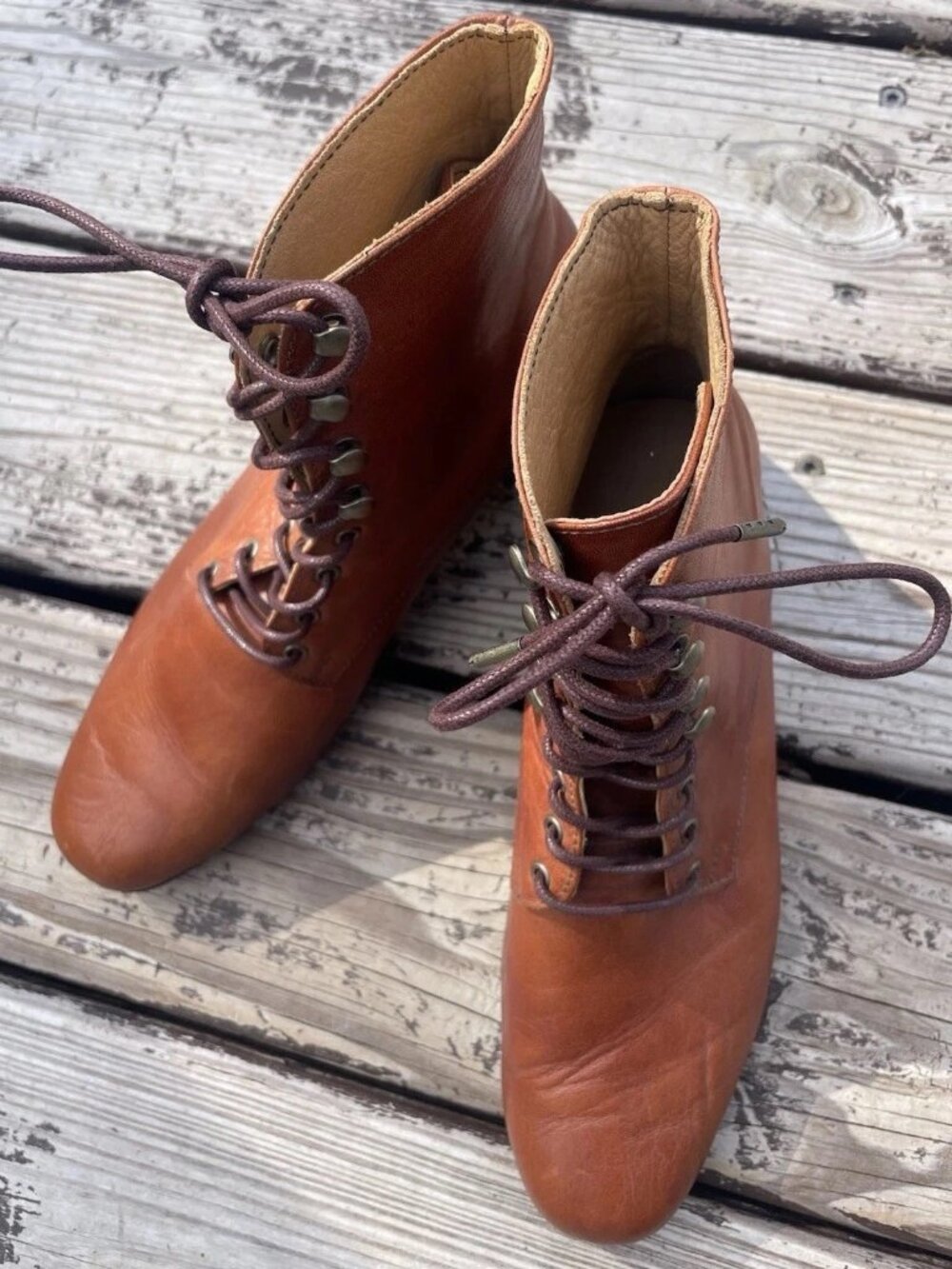 The Dawn Boot by Christy Dawn Size 10 Walnut Lace Up Victorian Derby Boots - Picture 6 of 7